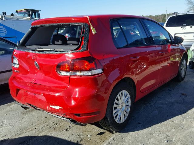 WVWDB7AJ1CW354574 - 2012 VOLKSWAGEN GOLF RED photo 4