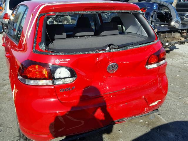 WVWDB7AJ1CW354574 - 2012 VOLKSWAGEN GOLF RED photo 9