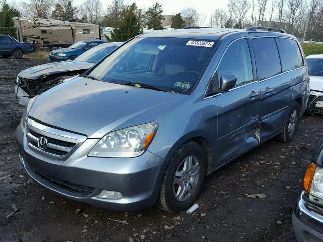 5FNRL38657B031295 - 2007 HONDA ODYSSEY EX BLUE photo 2