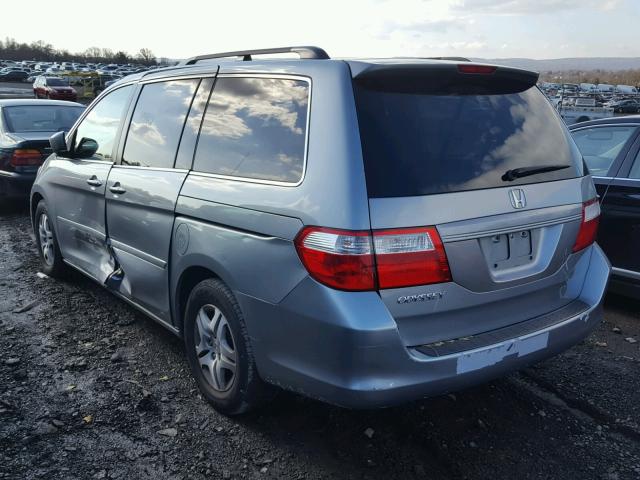 5FNRL38657B031295 - 2007 HONDA ODYSSEY EX BLUE photo 3