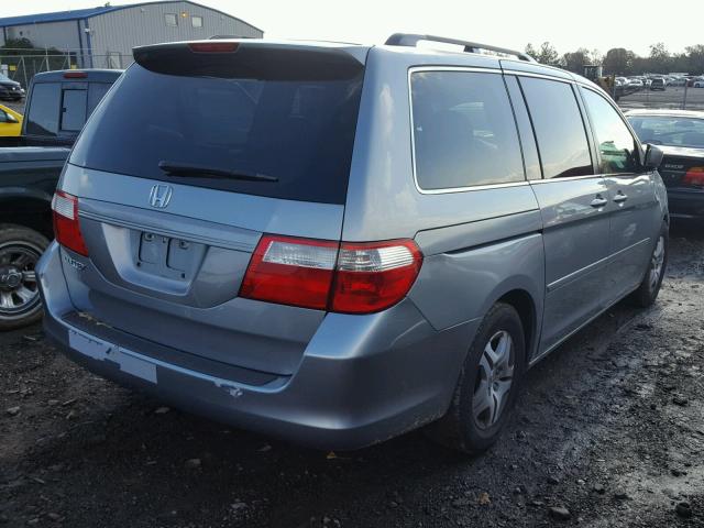 5FNRL38657B031295 - 2007 HONDA ODYSSEY EX BLUE photo 4