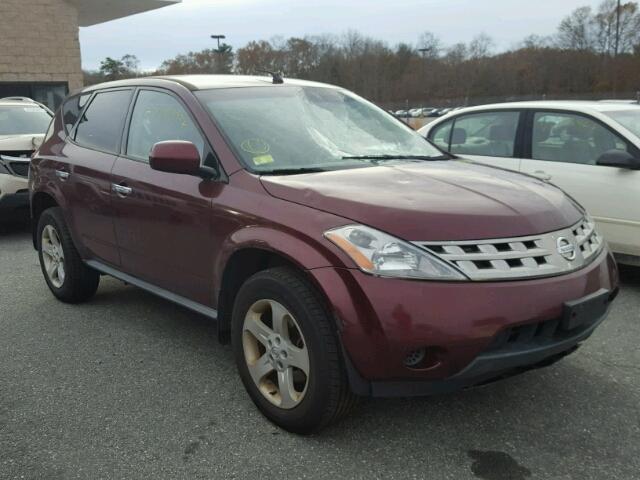 JN8AZ08W55W439559 - 2005 NISSAN MURANO SL RED photo 1