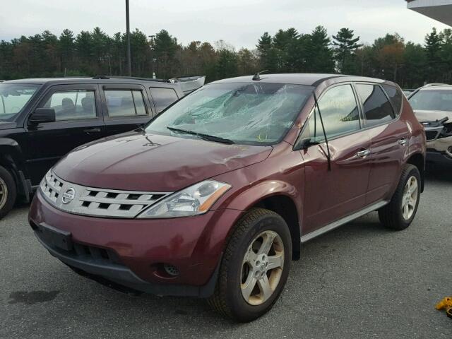 JN8AZ08W55W439559 - 2005 NISSAN MURANO SL RED photo 2