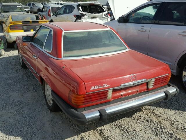 WDBBA45C5FA034551 - 1985 MERCEDES-BENZ 380 SL RED photo 3