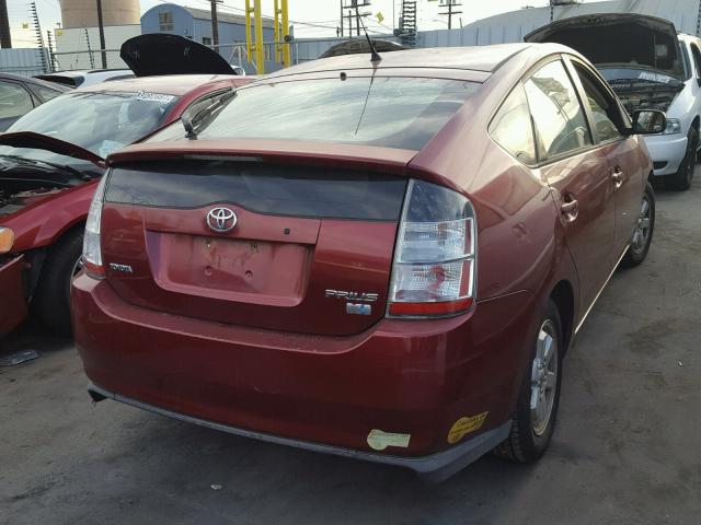 JTDKB20U657044259 - 2005 TOYOTA PRIUS RED photo 4