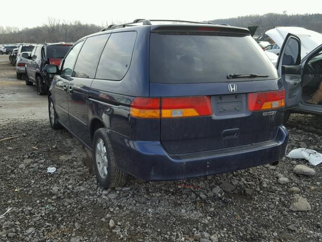 5FNRL18613B085062 - 2003 HONDA ODYSSEY EX BLUE photo 3