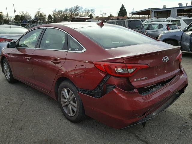 5NPE24AF8GH272402 - 2016 HYUNDAI SONATA SE RED photo 3