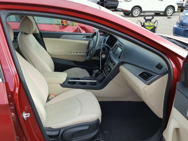 5NPE24AF8GH272402 - 2016 HYUNDAI SONATA SE RED photo 5