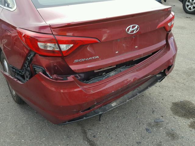 5NPE24AF8GH272402 - 2016 HYUNDAI SONATA SE RED photo 9