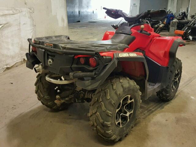 3JBLKHJ16EJ000185 - 2014 CAN-AM OUTLANDER RED photo 4