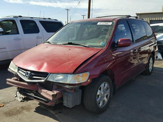 5FNRL18653B025771 - 2003 HONDA ODYSSEY EX BURGUNDY photo 2