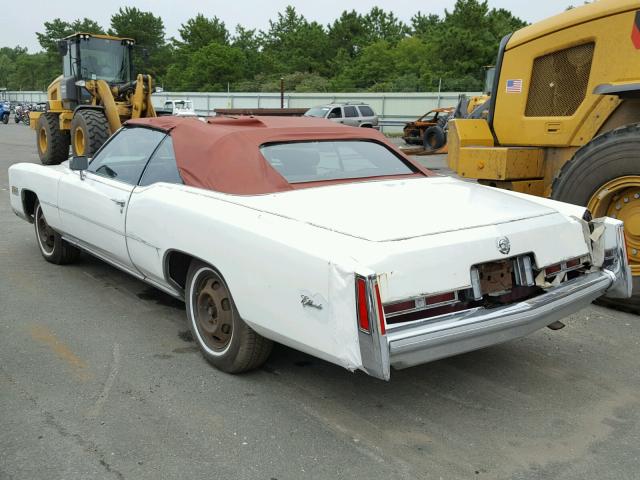 6L67S5Q419478 - 1975 CADILLAC ELDO WHITE photo 3