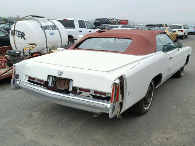 6L67S5Q419478 - 1975 CADILLAC ELDO WHITE photo 4