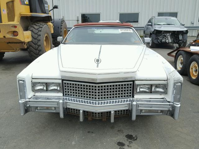 6L67S5Q419478 - 1975 CADILLAC ELDO WHITE photo 9