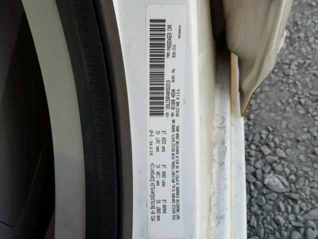 1B3LC56R48N593319 - 2008 DODGE AVENGER SX WHITE photo 10