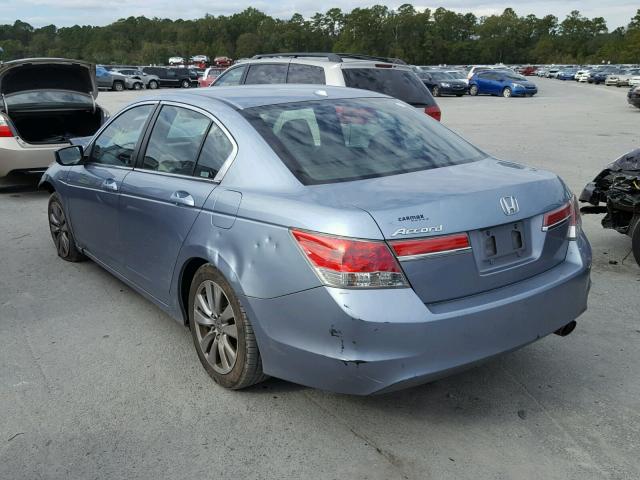 1HGCP2F89BA096632 - 2011 HONDA ACCORD EXL BLUE photo 3