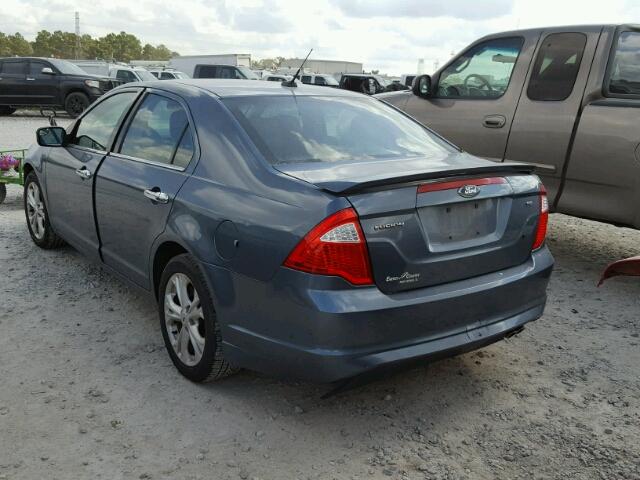 3FAHP0HA2CR150441 - 2012 FORD FUSION SE BLUE photo 3