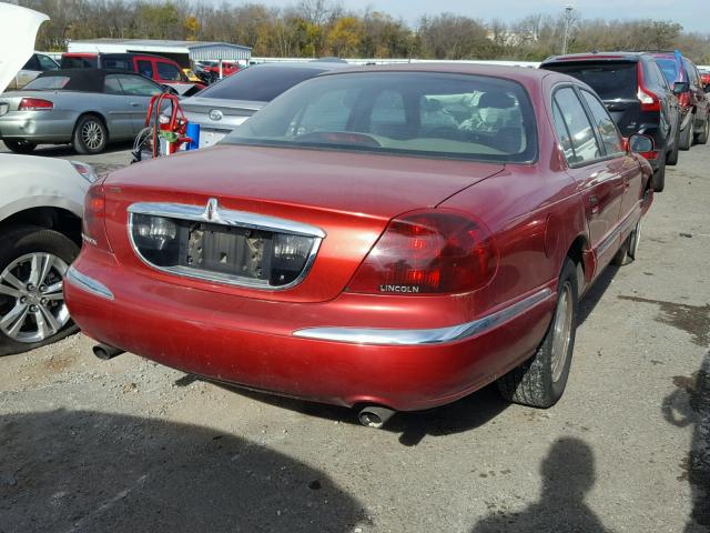 1LNFM97V5WY736426 - 1998 LINCOLN CONTINENTA RED photo 4