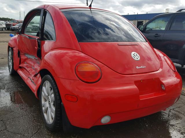 3VWCD21C63M444780 - 2003 VOLKSWAGEN NEW BEETLE 红色 照片 3