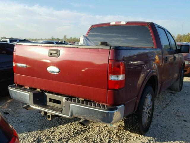 1FTPW12524KC85645 - 2004 FORD F150 SUPER MAROON photo 4