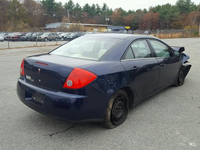 1G2ZF57B384152292 - 2008 PONTIAC G6 VALUE L BLUE photo 4