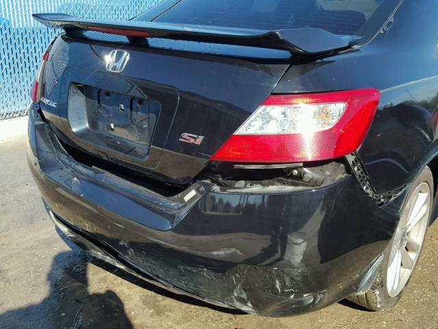 2HGFG21567H709454 - 2007 HONDA CIVIC SI BLACK photo 9