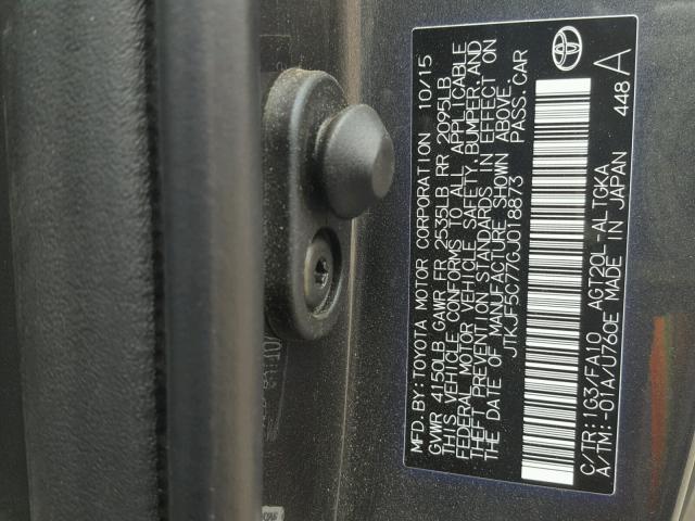 JTKJF5C77GJ018873 - 2016 TOYOTA SCION TC 石墨色 照片 10