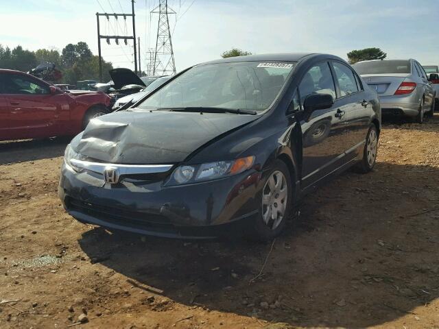 1HGFA16577L141125 - 2007 HONDA CIVIC LX BLACK photo 2