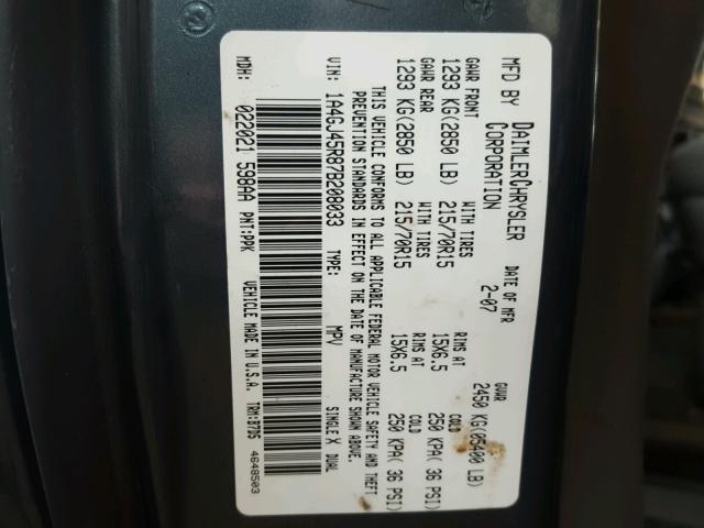 1A4GJ45R87B208033 - 2007 CHRYSLER TOWN & COU 蓝色 照片 10