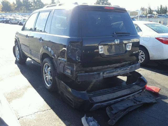 2HKYF18524H534908 - 2004 HONDA PILOT EXL BLACK photo 3