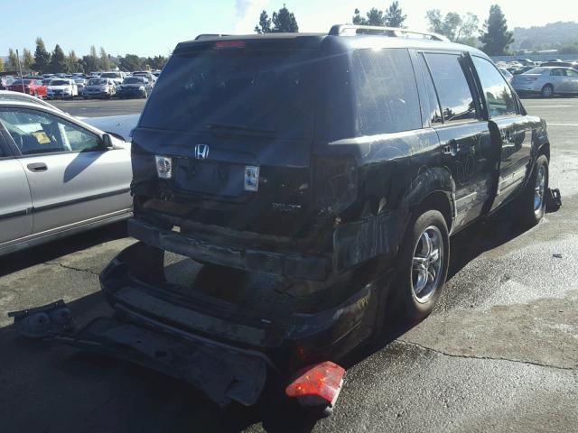 2HKYF18524H534908 - 2004 HONDA PILOT EXL BLACK photo 4