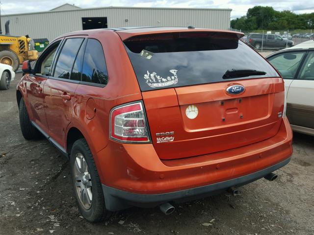 2FMDK49CX7BB68572 - 2007 FORD EDGE SEL P ORANGE photo 3