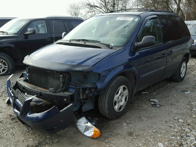 1D4GP25R83B189084 - 2003 DODGE CARAVAN SE BLUE photo 2