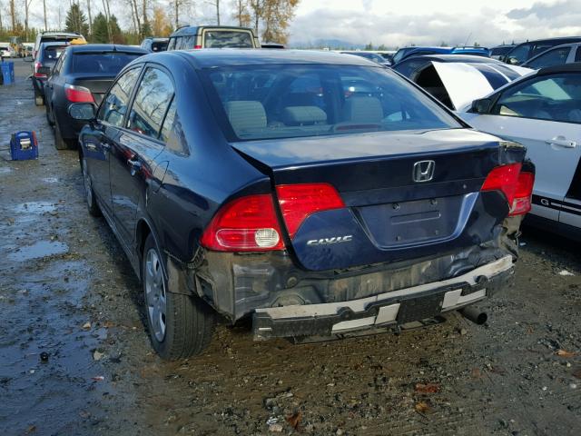 1HGFA16537L127738 - 2007 HONDA CIVIC LX BLUE photo 3