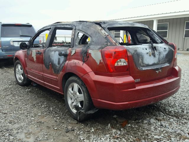 1B3HB48BX7D565404 - 2007 DODGE CALIBER SX MAROON photo 3