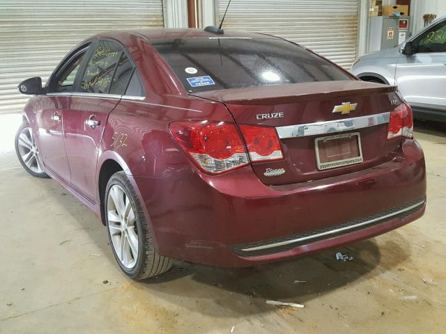 1G1PG5SB1F7203753 - 2015 CHEVROLET CRUZE LTZ MAROON photo 3