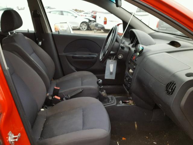 KL1TD66638B048261 - 2008 CHEVROLET AVEO BASE RED photo 5