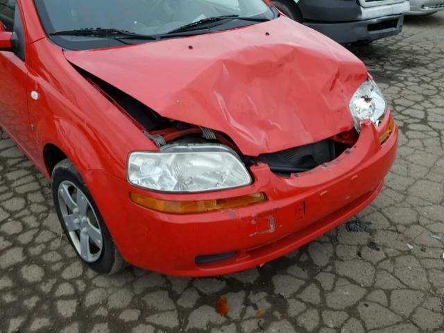 KL1TD66638B048261 - 2008 CHEVROLET AVEO BASE RED photo 9