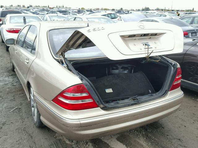 WDBNG75J82A299180 - 2002 MERCEDES-BENZ S 500 GOLD photo 3