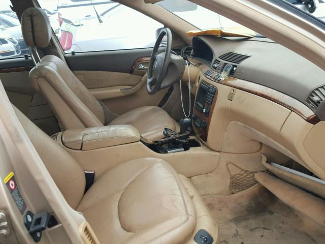 WDBNG75J82A299180 - 2002 MERCEDES-BENZ S 500 GOLD photo 5
