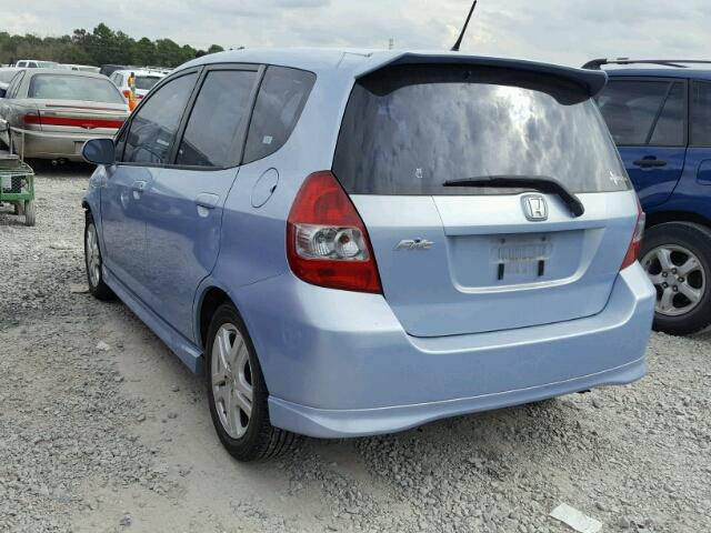 JHMGD38668S039042 - 2008 HONDA FIT SPORT BLUE photo 3