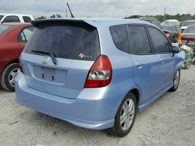 JHMGD38668S039042 - 2008 HONDA FIT SPORT BLUE photo 4