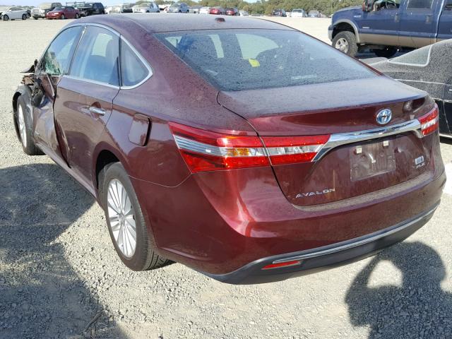 4T1BD1EB8FU040837 - 2015 TOYOTA AVALON HYB MAROON photo 3