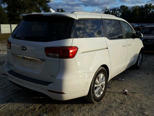 KNDMB5C18F6021648 - 2015 KIA SEDONA LX WHITE photo 4