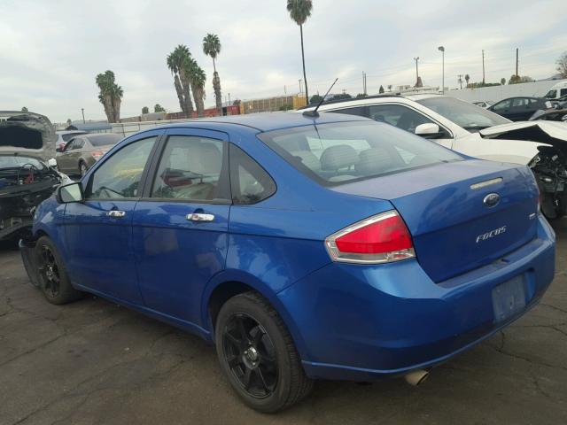 1FAHP3HN4AW227647 - 2010 FORD FOCUS SEL BLUE photo 3