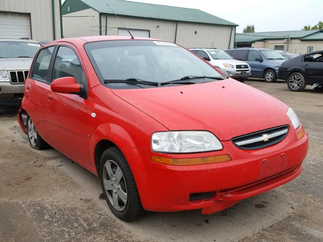 KL1TD66628B107624 - 2008 CHEVROLET AVEO BASE Czerwony zdjęcie 1