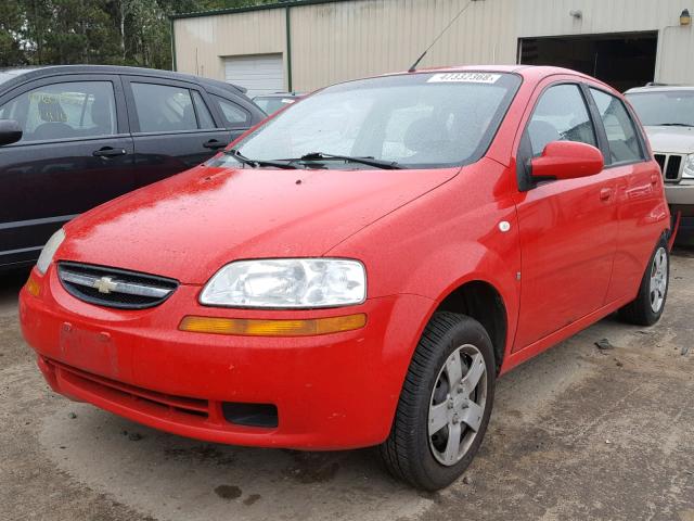 KL1TD66628B107624 - 2008 CHEVROLET AVEO BASE Czerwony zdjęcie 2