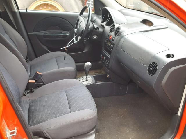 KL1TD66628B107624 - 2008 CHEVROLET AVEO BASE Czerwony zdjęcie 5