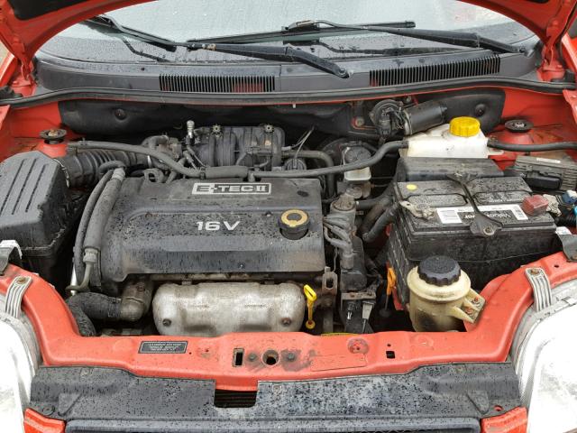 KL1TD66628B107624 - 2008 CHEVROLET AVEO BASE Czerwony zdjęcie 7