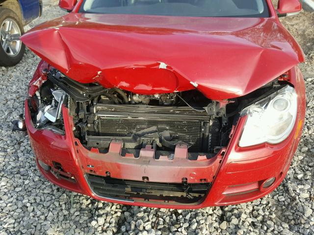 WVWDA71F37V038748 - 2007 VOLKSWAGEN EOS 2.0T S RED photo 7